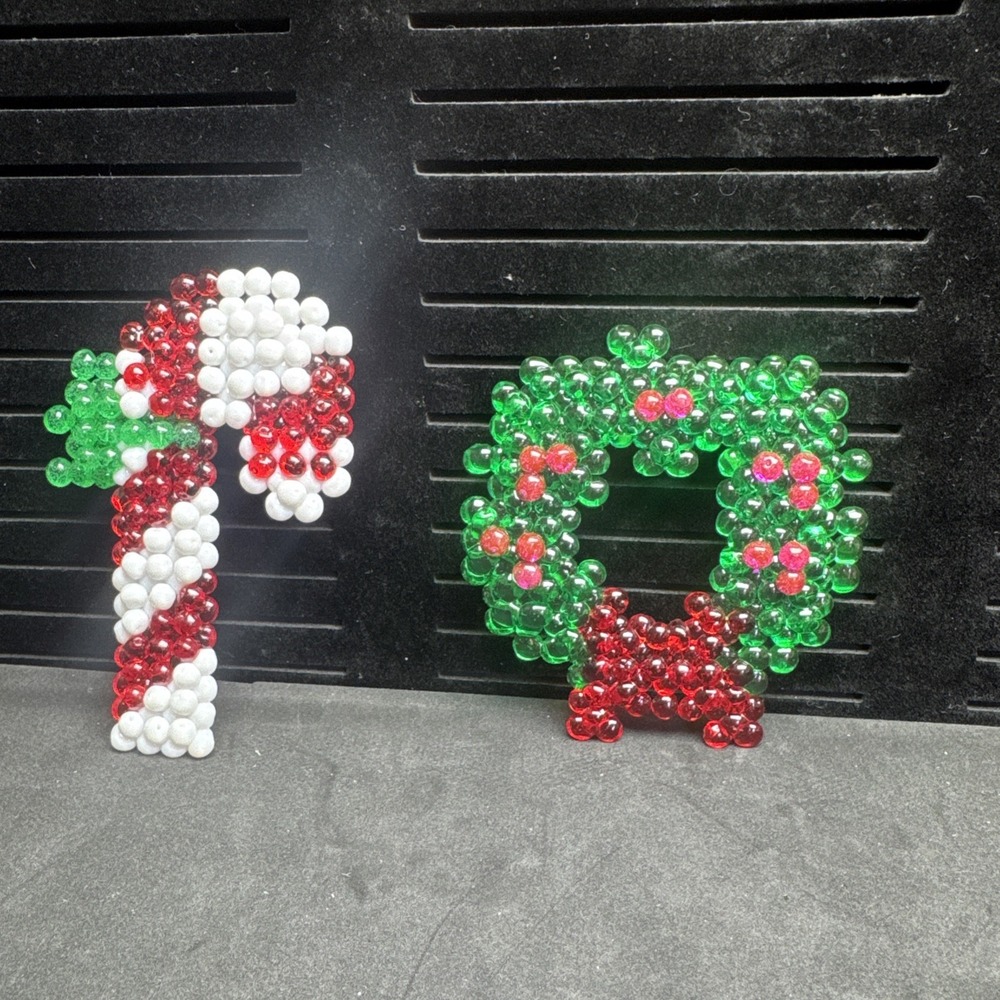 Plastic Wreath Candy Cane  Lot Christmas Ornament‎ Holiday Decoration